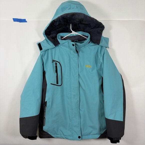 Wantdo Jackets & Blazers - Wantdo Ski Snowboard Jacket Women Large Light Blue Fleece Lined Insulated Hooded